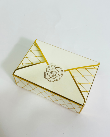 50 Pcs Luxury Envelope Style Nikah Box with Gold Foil Design