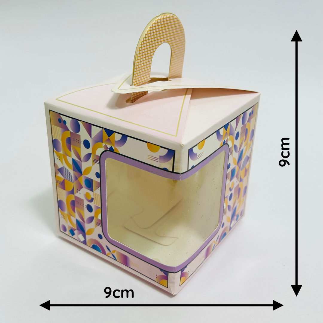 50 Pcs Elegant Window Cube Box – 9×9×9 cm