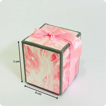 50 Pcs Premium Pink Marble Gift Box with Ribbon