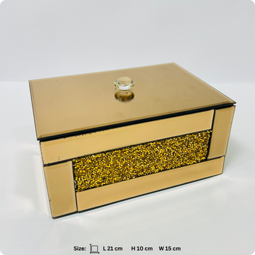 Premium Crystal Accent Mirror Glass Gift Box