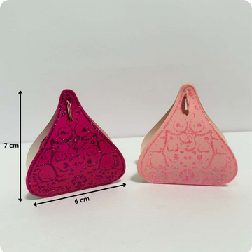 Mini Glitter Triangle Nikah Favor Box – Premium Gift Packaging by Raza Agencies