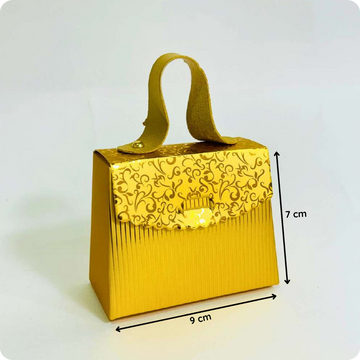 50 Pcs Golden Floral Mini Handle Box for Nikah & Chocolate Packing