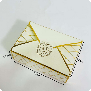 50 Pcs Luxury Envelope Style Nikah Box with Gold Foil Design