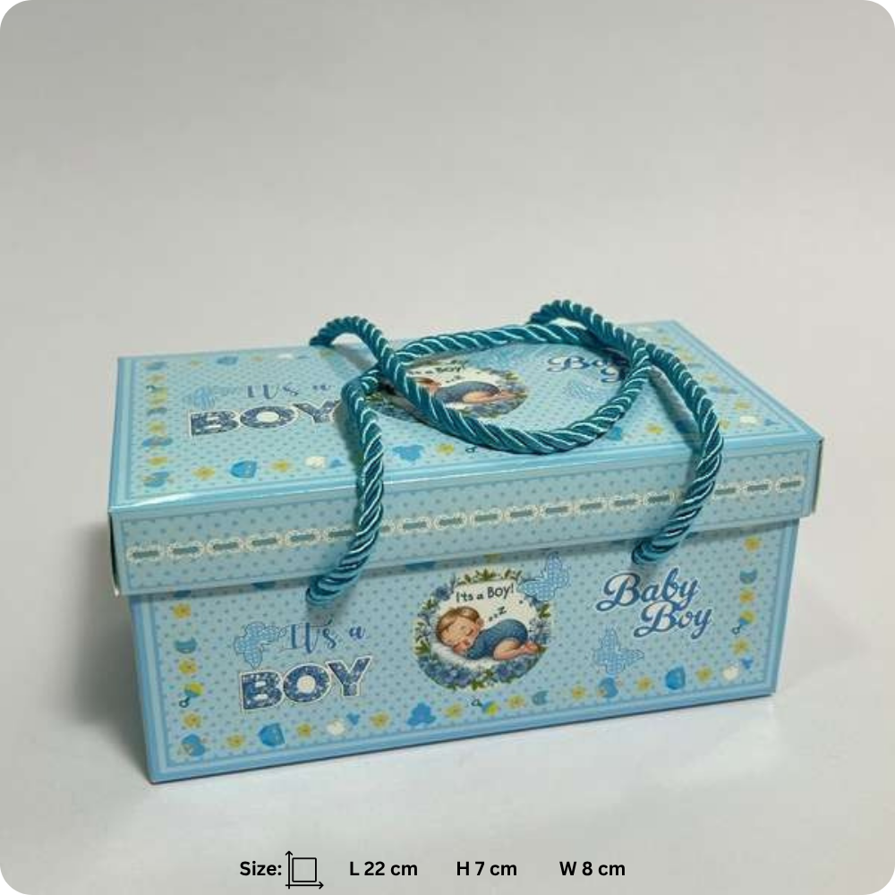 50 Pcs Baby Boy & Baby Girl Laddu Gift Box with Rope Handle