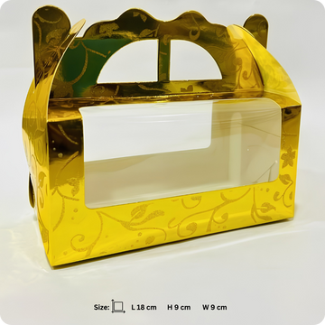 50 Pcs Golden & Silver Transparent 2 Laddu Carry Box