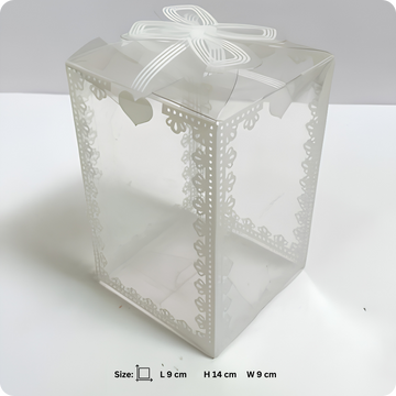 50 Pcs Transparent Bow Design Single Laddu Box