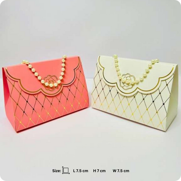 50 Pcs Pearl Handbag Style Laddu Box
