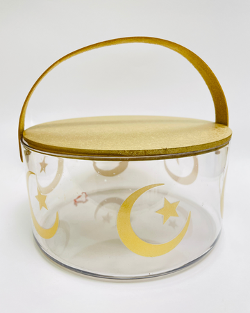 Luxury Crescent Acrylic Hamper Box with Handle – 20×10×23 cm