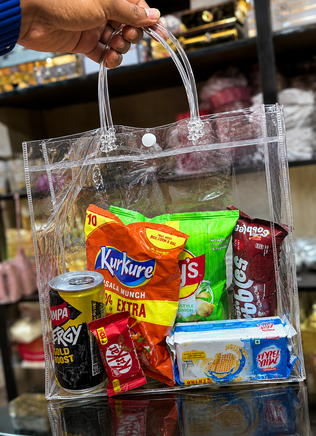 10 Pcs Clear PVC Gift Bag with Handles