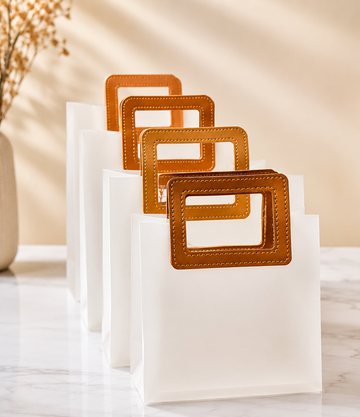 10 Pcs Leather Handle Bag - Square Handle