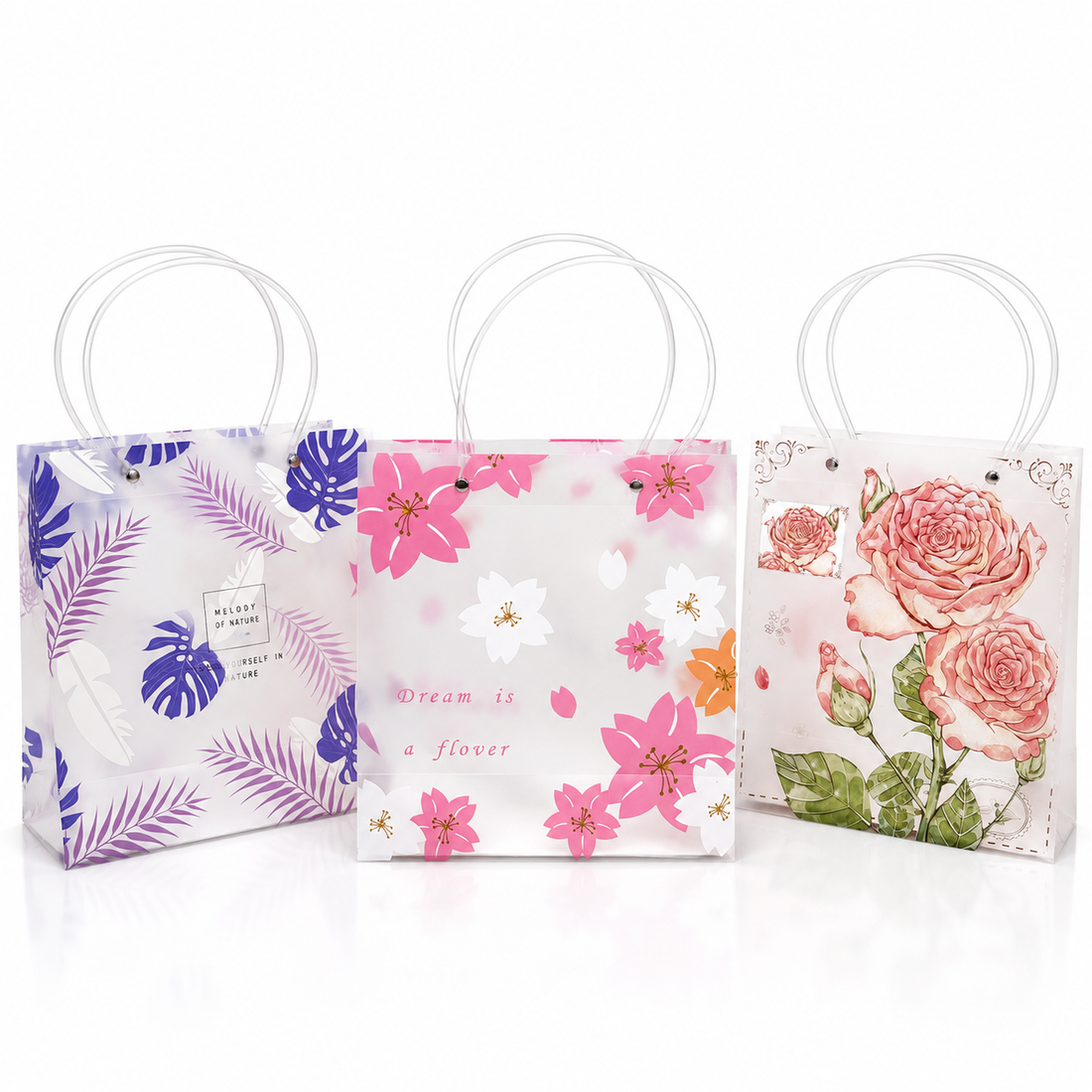 10 Pcs Mixed Design Floral Hamper Bags