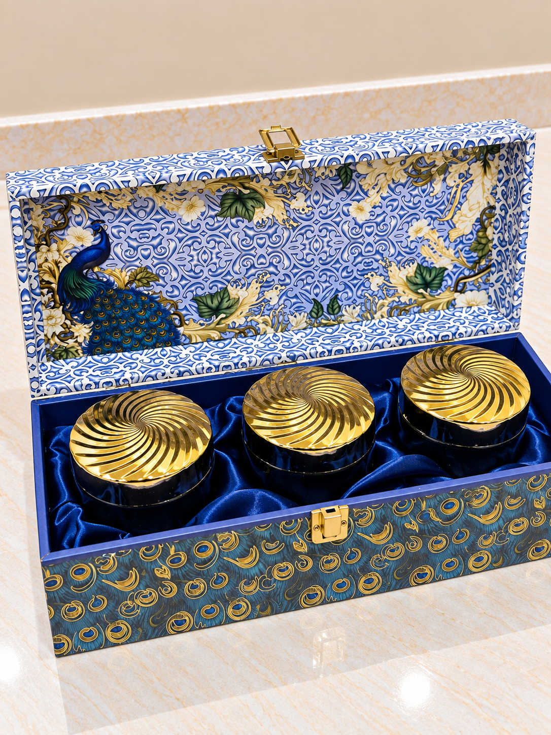 Premium Peacock Design Festive Hamper Box