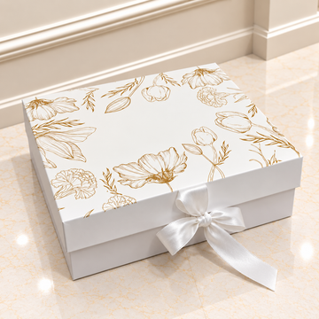Gold Foiling Floral Hamper Box