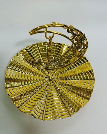 Ramadan Golden Leaf Serving Tray