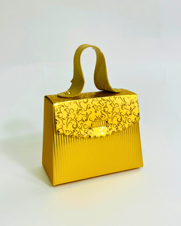 50 Pcs Golden Floral Mini Handle Box for Nikah & Chocolate Packing