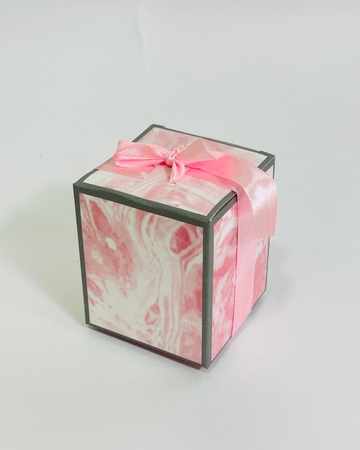 50 Pcs Premium Pink Marble Gift Box with Ribbon