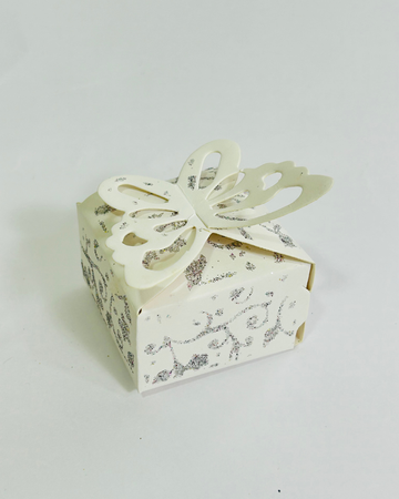 50 Pcs Mini White Butterfly Nikah Favor Box