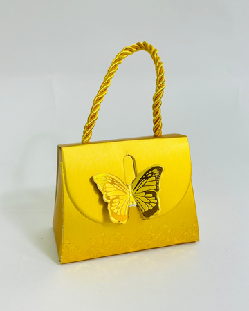 50 Pcs Luxury Golden Butterfly Handbag Style Nikah Box